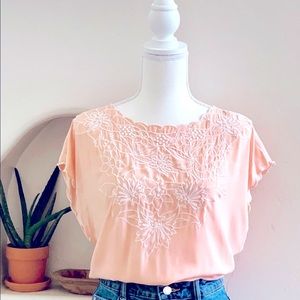 Pink Blouse w/Flower Embroidery